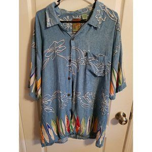 PINEAPPLE CONNECTION Hawaiian Tropical Shirt Vintage Surfboards XL, beach vacay